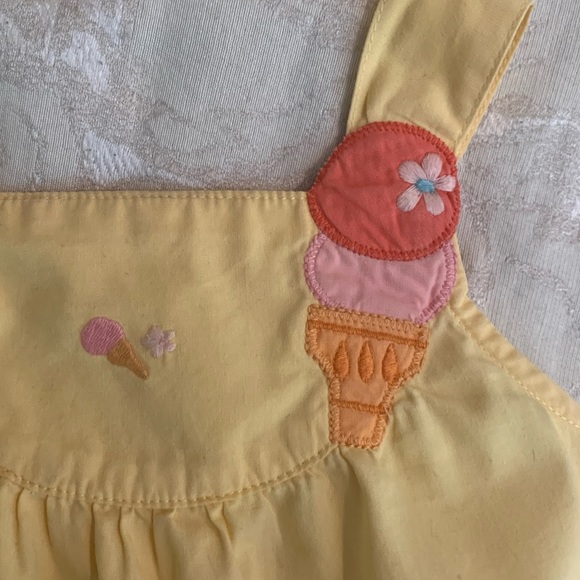 Yellow Baby Romper With Embroidered Ice Cream Cones By Gymboree, 6-12m - Picture 3 of 7